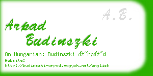 arpad budinszki business card